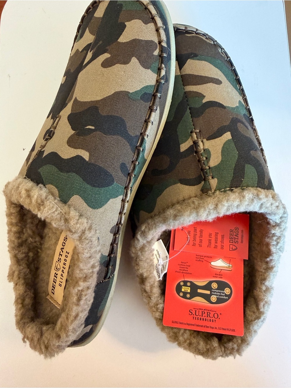 Deer Stags Brown Camo Slip-On Slippers